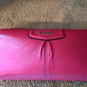 Coach pink leather wallet
